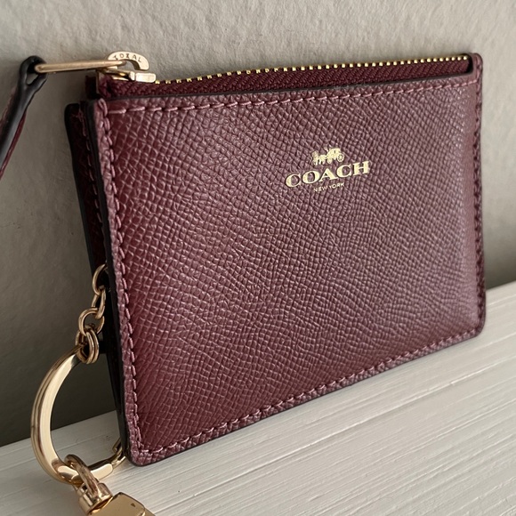 Coach Mini Skinny ID Case Wallet - Wine - Picture 3 of 6